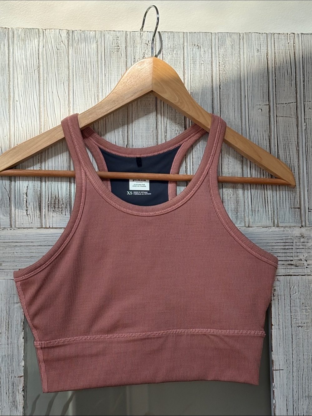 prAna Racerback Sports Bra Tank Dusty Rose Size XS EUC